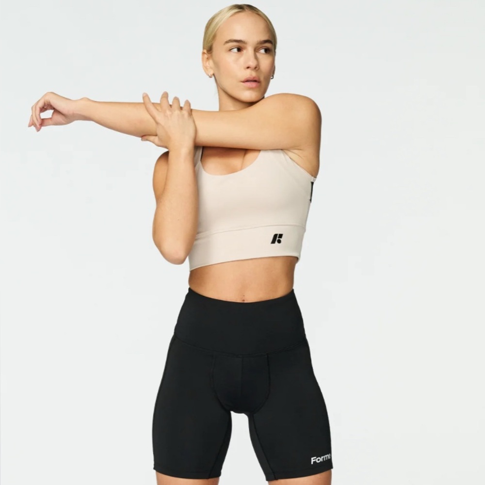 Forme Beige Scoop-Neck Sports Bra